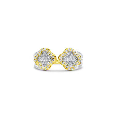 10K Gold Clover Diamond Ring 0.42 CT