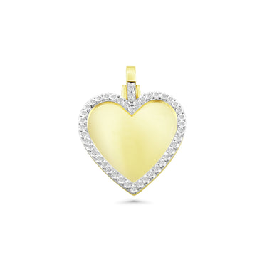 Shop the 10K yellow gold heart-shaped diamond picture pendant featuring 0.91 CT of diamonds. A luxurious and personal keepsake, available now at Ecijewelers.
