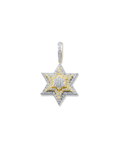 14K Gold Diamond Star Pendant 0.38 CT