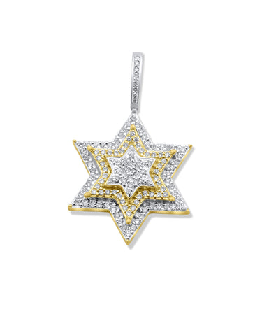 14K Gold Diamond Star Pendant 0.79 CT