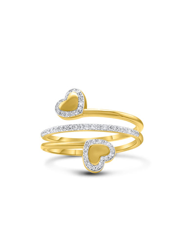 14K Gold Heart Diamond Ring 0.18 CT