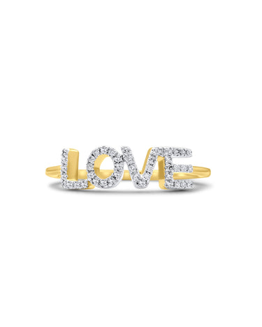 14K Gold LOVE Diamond Ring 0.21 CT