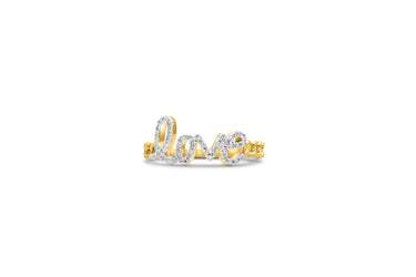 14K Gold Love Diamond Ring 0.15 CT