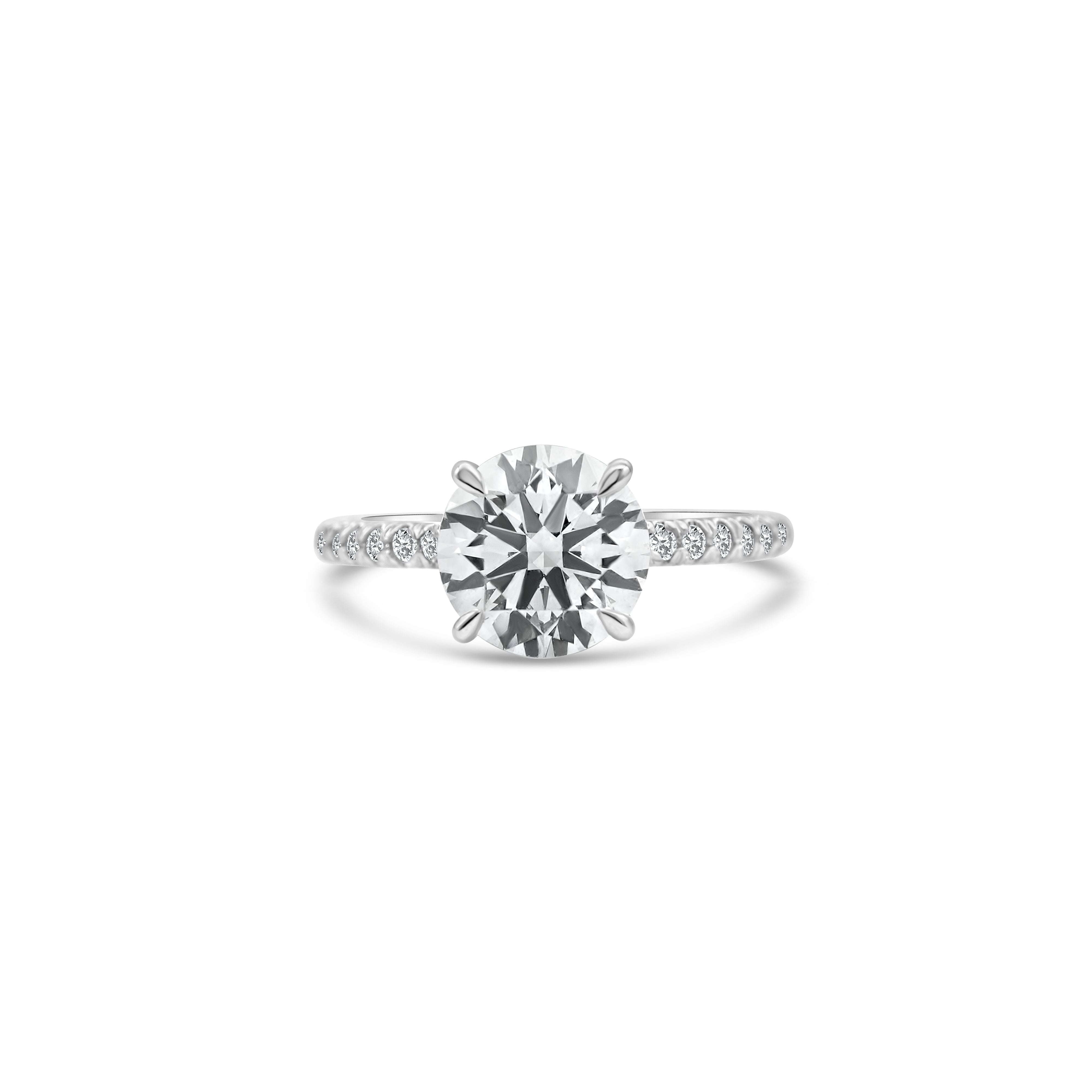 14K White Gold CT Round Lab Diamond Engagement Ring ECI