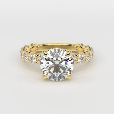 14K Yellow Gold Custom Engagement Ring Round