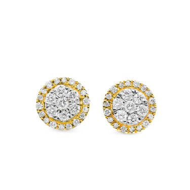 14K Yellow Gold Diamond Stud Earrings 0.75 CT