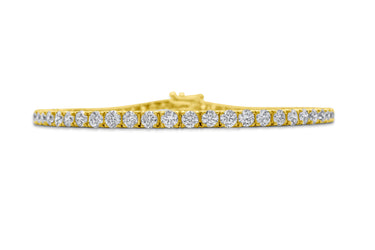 14K Yellow Gold Tennis Bracelet 4.39 CT