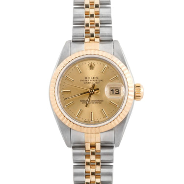 Rolex 79173 Lady-Datejust 26 mm Champagne Index Dial Jubilee Bracelet Box 2001
