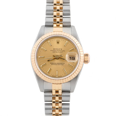 Rolex 79173 Lady-Datejust 26 mm Champagne Index Dial Jubilee Bracelet Box 2000