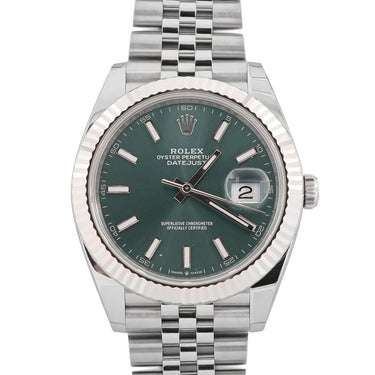 Rolex 126334 Datejust 41 mm Mint Green Dial Jubilee Bracelet Box and Papers 2026