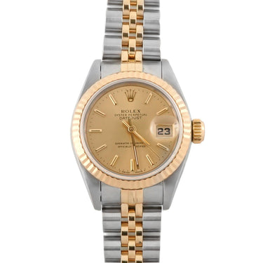 Rolex 69173 Lady-Datejust 26 mm Champagne Index Dial Jubilee Bracelet Box 1994