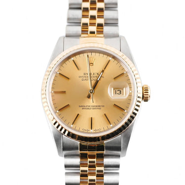 Rolex 16233 Datejust 36 mm Champagne Dial Jubilee Bracelet Box and Papers 1995