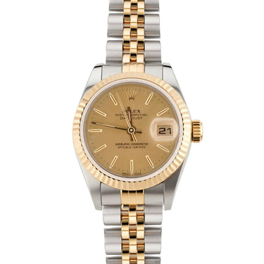 Rolex 79173 Lady-Datejust 26 mm Champagne Index Dial Jubilee Bracelet Box 2001