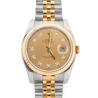 Rolex 116233 Datejust 36 mm Champagne Dial Jubilee Bracelet Box and Papers 2014
