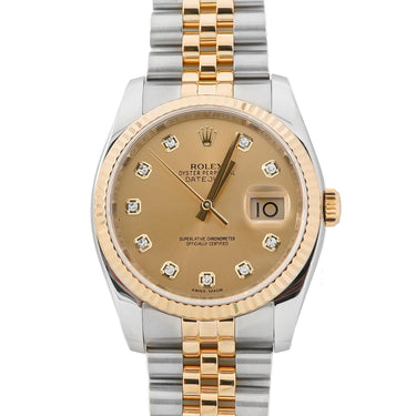 Rolex 116233 Datejust 36 mm Champagne Dial Jubilee Bracelet Box and Papers 2016