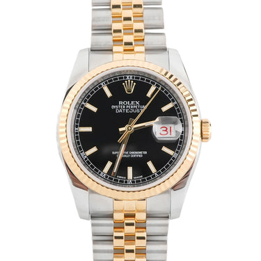 Rolex 116233 Datejust 36mm Black Index Dial Jubilee Bracelet Box and Papers 2016