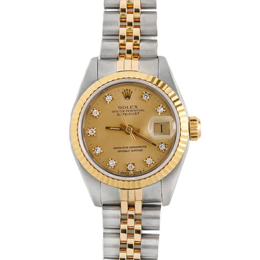 Rolex 69173 Lady-Datejust 26mm Champagne Dial Jubilee Bracelet Box & Papers 1987