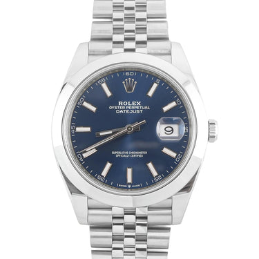 Rolex 126300 Datejust 41 mm Blue Index Dial Jubilee Bracelet Box and Papers 2022