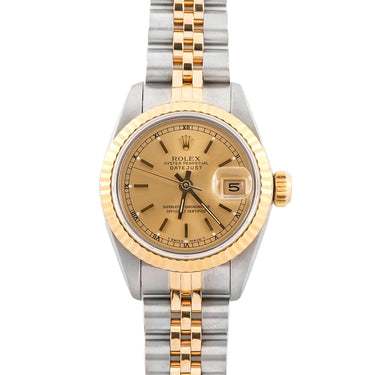 Rolex 69173 Lady-Datejust 26mm Champagne Dial Jubilee Bracelet Box & Papers 1989