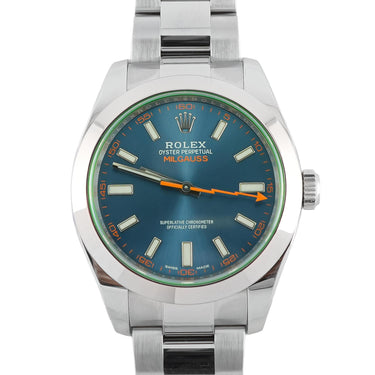 Rolex 116400GV Milgauss 40 mm Blue Dial Oyster Bracelet Box and Papers 2019