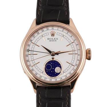 Rolex 50535 Cellini Moonphase 18k Rose Gold White Dial Box and Papers 2019