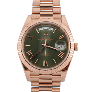 Rolex 228235 Day-Date 40mm Green Olive Dial President Bracelet Box & Papers 2020