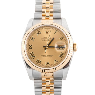 Rolex 116233 Datejust 36 mm Champagne Dial Jubilee Bracelet Box and Papers 2015