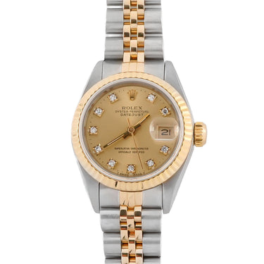 Rolex 69173 Lady-Datejust 26mm Champagne Dial Jubilee Bracelet Box & Papers 1990
