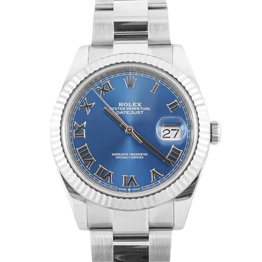 Rolex 126334 Datejust 41 mm Blue Roman Dial Oyster Bracelet Box and Papers 2020