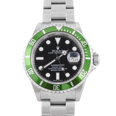 Rolex 16610LV Submariner Date 40 mm "Kermit" Black Dial Box and Papers 2009