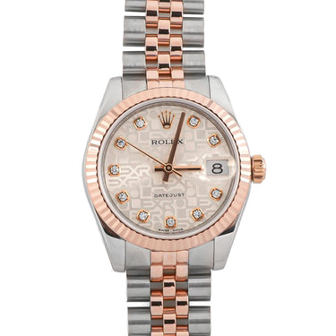 Rolex 178271 Datejust 31 mm Jubilee Silver Diamond Dial Box & Papers 2014