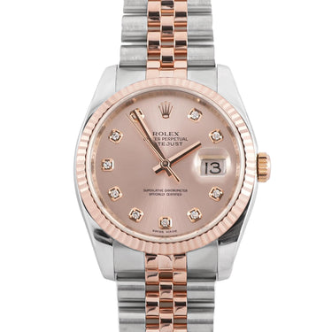 Rolex 116231 Datejust 36 Pink Champagne Dial Jubilee Bracelet Box & Papers 2007