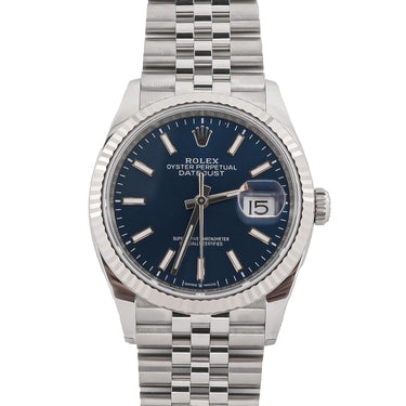 Rolex 126234 Datejust 36 mm Blue Index Dial Jubilee Bracelet Box & Papers 2026