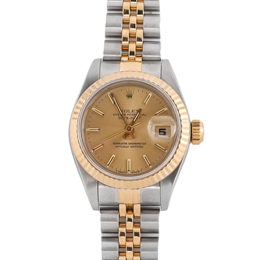 Rolex 69173 Lady-Datejust 26 mm Champagne Index Dial Jubilee Bracelet Box 1996