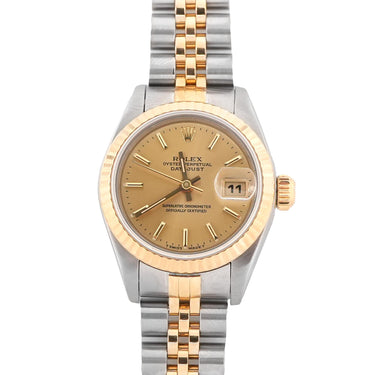 Rolex 69173 Lady-Datejust 26 mm Champagne Index Dial Jubilee Bracelet Box 1994