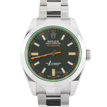 Rolex 116400GV Milgauss 40 mm Black Index Dial Oyster Bracelet Box & Papers 2021
