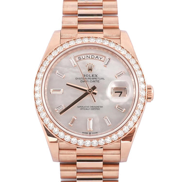 Rolex 228345RBR Day-Date 40 mm 18K Rose Gold White MOP Dial Box and Papers 2024