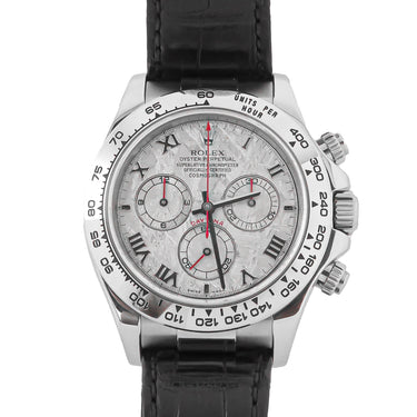 Rolex 116519 Daytona 40 mm Meteorite Dial Leather Bracelet Box and Papers 2003