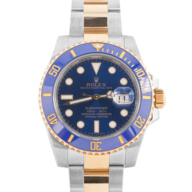 Rolex 116613LB Submariner Date 40 mm Blue Dial Oyster Bracelet Box & Papers 2015