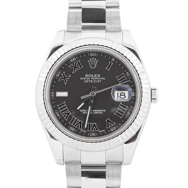 Rolex 116334 Datejust II 41 mm Charcoal Dial Oyster Bracelet Box & Papers 2010