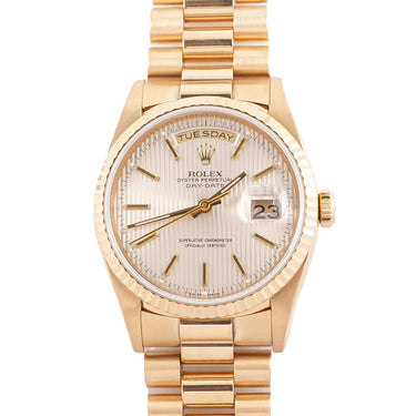 Rolex 18238 Day-Date 36mm Silver Index Dial President Bracelet Box & Papers 1994