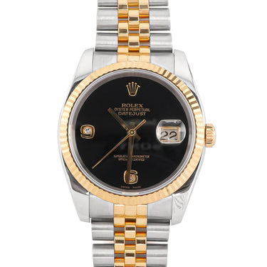 Rolex 116233 Datejust 36mm Black Onyx Dial Jubilee Bracelet Box and Papers 2005