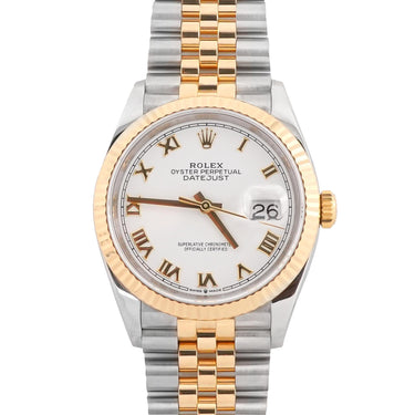 Rolex 126233 Datejust 36mm White Roman Dial Jubilee Bracelet Box & Papers 2019