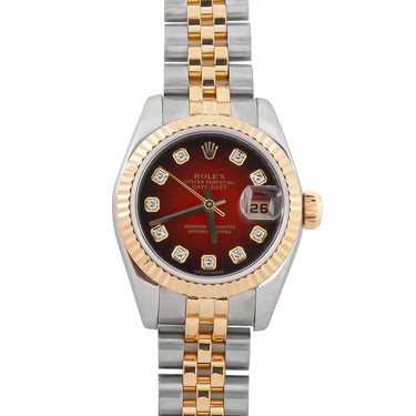 Rolex 179173 Lady-Datejust 26mm Red Vignette Jubilee Bracelet Box & Papers 2012