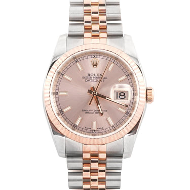 Rolex 116231 Datejust 36 Pink Champagne Dial Jubilee Bracelet Box & Papers 2019