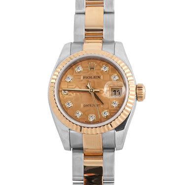 Rolex 179173 Lady-Datejust 26mm Champagne Diamond Dial Oyster Bracelet Box 2014