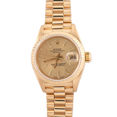 Rolex 69178 Lady-Datejust 26mm Champagne Dial President Bracelet Box Papers 1988
