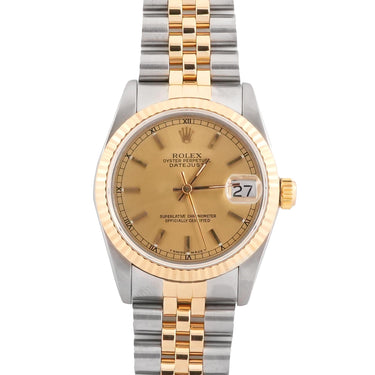 Rolex 68273 Datejust 31 mm Champagne Dial Jubilee Bracelet Box and Papers 1991