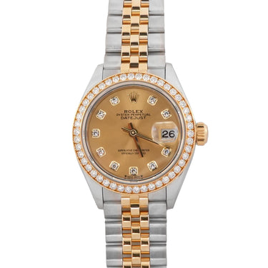 Rolex 279383RBR Lady-Datejust 28 mm Champagne Diamond Dial Box and Papers 2017