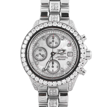 Breitling A13335 Colt Chronograph 41 mm Custom Diamond Dial Custom Bezel 2005